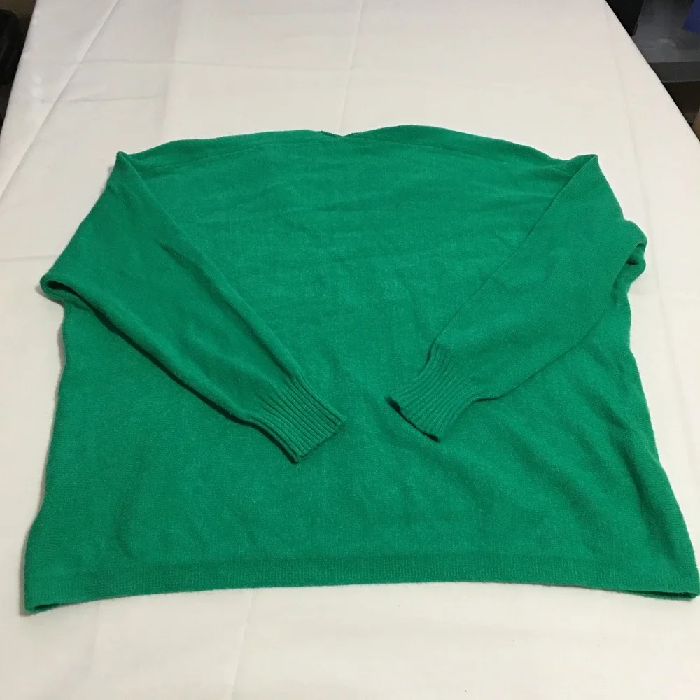 Lilly Pulitzer Womens Sevie Sweater Large Green Dolman Sleeve V-Neck